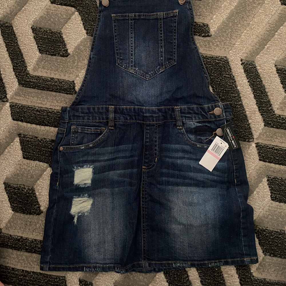 Dollhouse Junior's Ripped Denim Skirtall Blue - Picture 3 of 13
